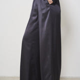Pantaloni donna in raso blu P04052 6638061 PESERICO 