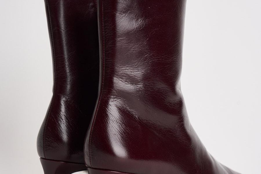 Stivaletti donna in pelle lucida bordeaux. S101164 02 ALOHAS 