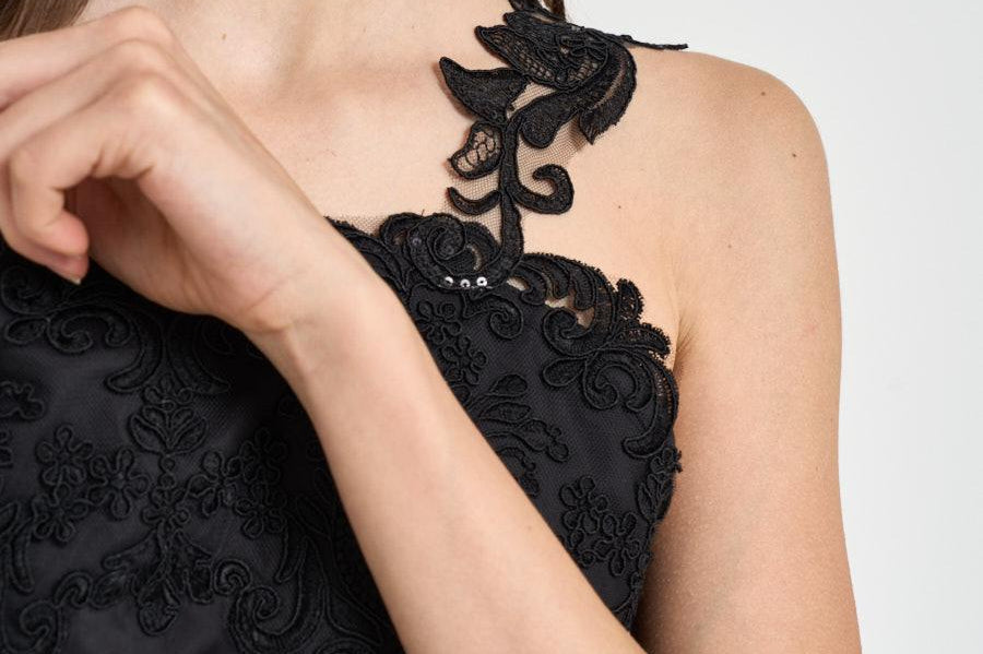 Top donna con ricami nero W08170581 BLACK MAURIZIO MYKONOS 