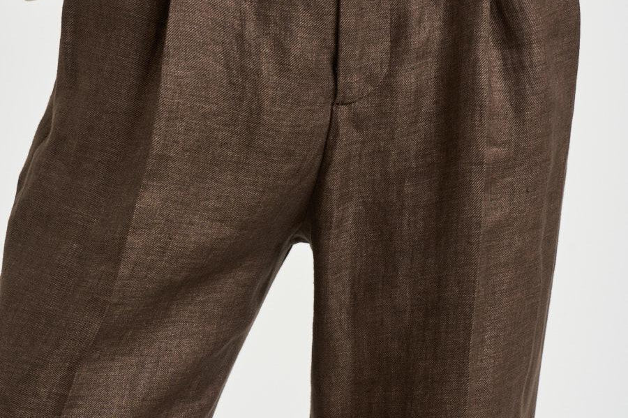 Pantalone donna con pinces marrone SIMONA VT1502BROWN BERWICH 