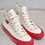 Converse x Comme des Garçons PLAY Chuck 70 High Red Sole K124 OFFWHITE COMME DES GARCON PLAY 