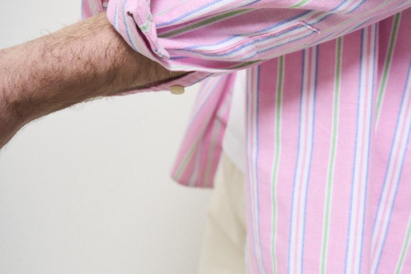 Camicia uomo a righe rosa Oxford 710928918 004 RALPH LAUREN 