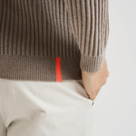 Cardigan uomo a coste tortora W25139 87 RRD 