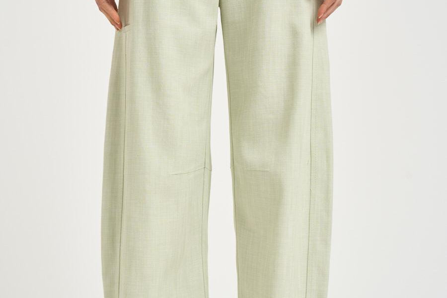 Pantalone donna a gamba dritta verde pastello 106492A2W6 LEXYS79 PINKO 