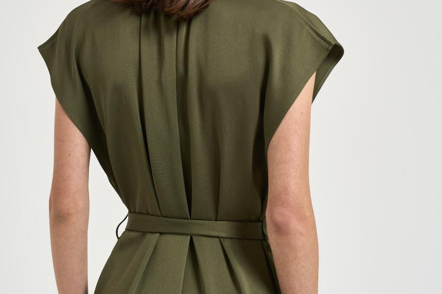Abito donna chemisier verde militare 31325 0328LAUREL GREEN FILIPPA K 