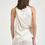 Top donna drappeggiato avorio 726SS7833S IVORY DANAME 