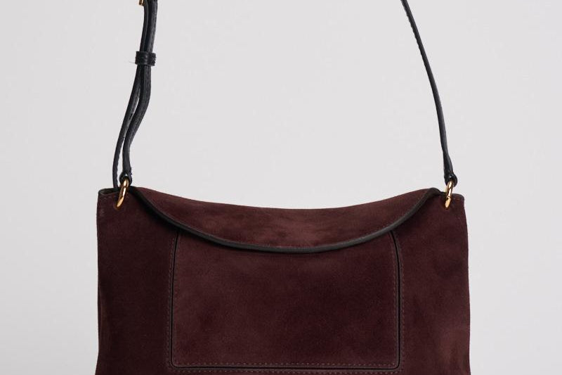Borsa donna "Penelope" Slouch in suede bordeaux 000148 ACAISUEDE WANDLER 