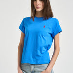 T-shirt donna girocollo azzurra 211B14605 004 RALPH LAUREN 