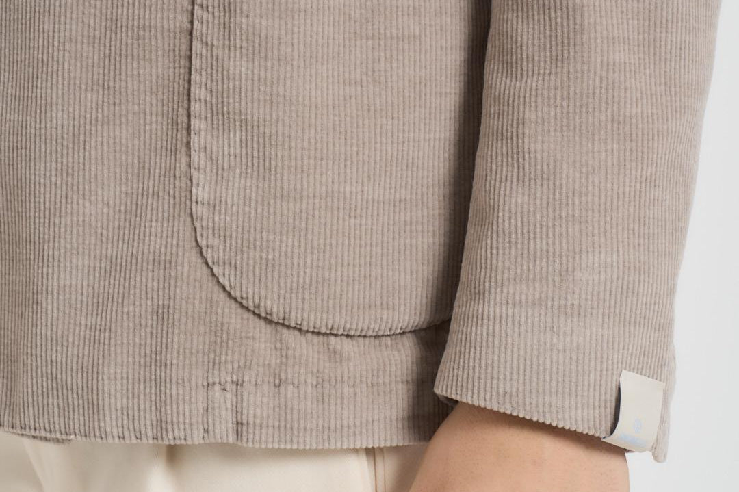 Giacca uomo doppiopetto in velluto grigio chiaro GL7251TL 387858P SANTANIELLO 