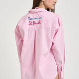 Camicia donna con ricamo rosa CYS0001 MEET21 MC2 SAINT BARTH 