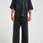 T-shirt uomo in maglia nera 100533 47VINTAGEGREY REPRESENT 