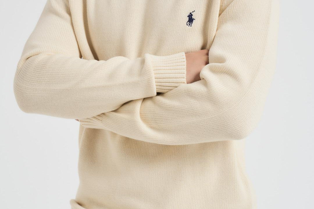 Maglia uomo in cotone panna 710810846 035 RALPH LAUREN 