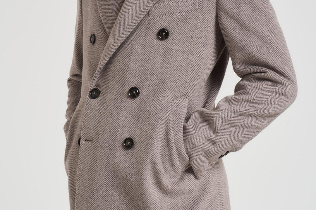 Cappotto uomo doppiopetto grigio MAINE MCPS126MORO ACCADEMIE TESSILI 