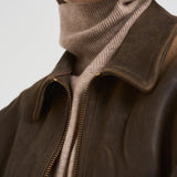 Giubbotto donna in pelle marrone GWP02376 P00216590108 GOLDEN GOOSE 