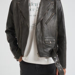 Giubbotto uomo chiodo in pelle nero GMP00297 P00064790100 GOLDEN GOOSE 