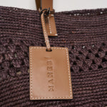 Borsa donna a spalla in rafia cioccolato V7.4CK CHOCOLATE MANEBI' 