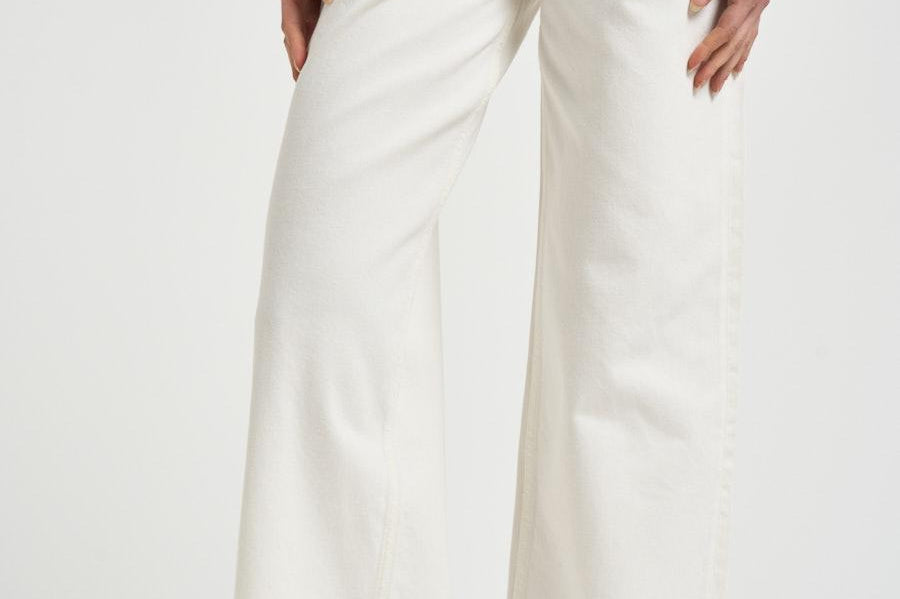 Jeans donna Manon dritti in denim bianco 10896 OFW25ECRU ANINE BING 