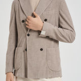 Giacca uomo doppiopetto in velluto grigio chiaro GL7251TL 387858P SANTANIELLO 