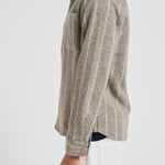 Camicia uomo gessata grigia in lana 1000558 320 LES DEUX 