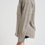 Camicia uomo gessata grigia in lana 1000558 320 LES DEUX 