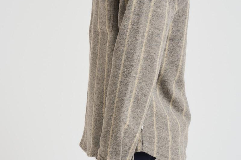 Camicia uomo gessata grigia in lana 1000558 320 LES DEUX 