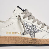 Sneakers donna Ball Star bianca e silver GWF00117 F00377311325 GOLDEN GOOSE 