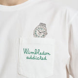 T-shirt uomo girocollo bianca Wimbledon TENNISWATCH 01NEMB MC2 SAINT BARTH 