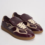 Sneakers donna stile vintage in pelle bordeaux e S100829 05 ALOHAS 