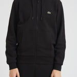Felpa uomo con cappuccio in pile nera SH9626 031 LACOSTE 