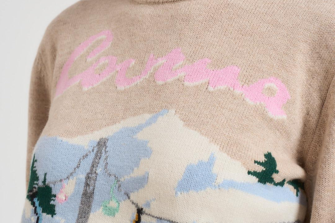 Maglia donna girocollo beige NEWQUEEN COURMA11 MC2 SAINT BARTH 