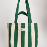 Borsa tote donna in cotone a righe verde STRIPESPOP 51 MC2 SAINT BARTH 