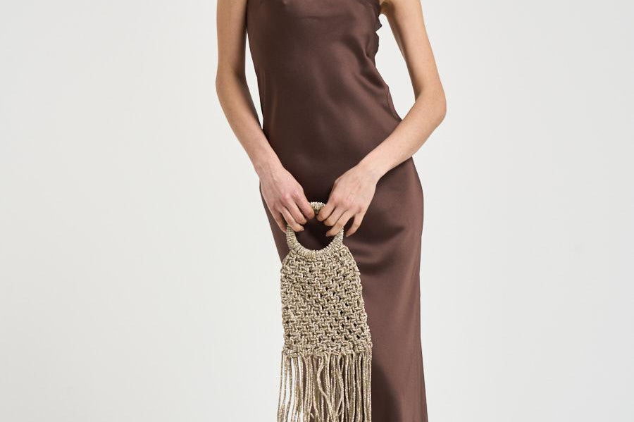 Abito donna satinato marrone 14555 3093 FORTE FORTE 