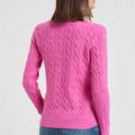 Maglia donna girocollo a treccia rosa 211971865 008 RALPH LAUREN 
