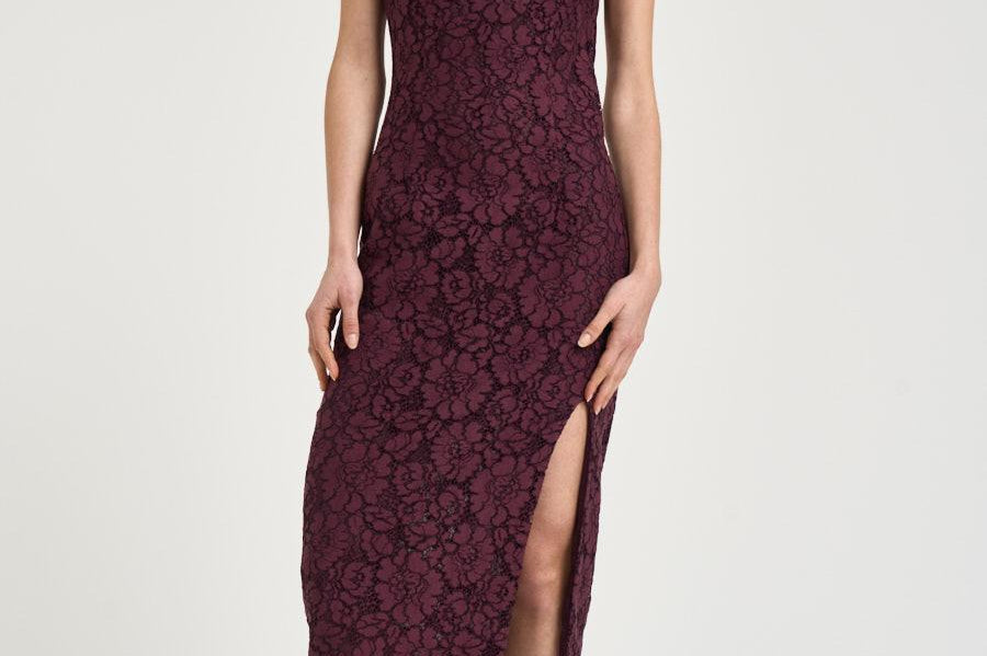 Abito donna in pizzo bordeaux 106588A330 DRUPAR57 PINKO 