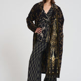 Cappotto lungo Revdox in fantasia nero 12438 516458 PIERRE-LOUIS MASCIA 