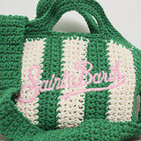 Borsa donna crochet a righe verde CROCHETBAGMINI 00193H MC2 SAINT BARTH 
