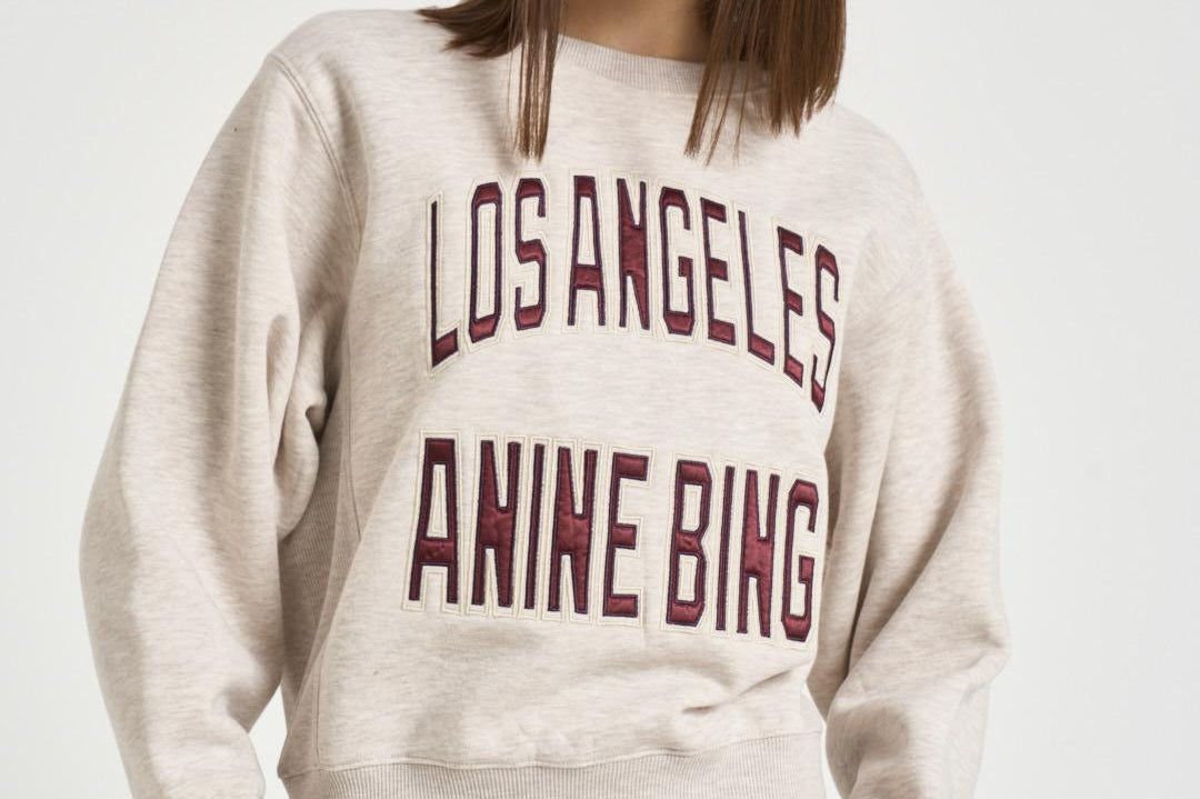 Felpa donna grigio e bordeuax 11677 BGI15OATMEAL ANINE BING 