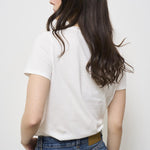 T-shirt donna bianca con logo rosa MA033 270 ELISABETTA FRANCHI 