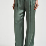 Pantalone donna satinato verde salvia Y6SM37 S29 SEMICOUTURE 