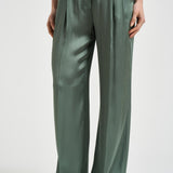 Pantalone donna satinato verde salvia Y6SM37 S29 SEMICOUTURE 