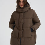 Piumino donna Laminar lungo verde militare PI002047D 7400 HERNO 