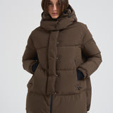 Piumino donna Laminar lungo verde militare PI002047D 7400 HERNO 