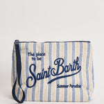 Pochette donna Aline in cotone a righe blu ALINECOTTON 00240L MC2 SAINT BARTH 