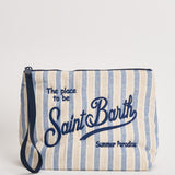 Pochette donna Aline in cotone a righe blu ALINECOTTON 00240L MC2 SAINT BARTH 