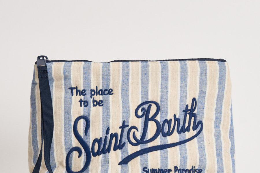 Pochette donna Aline in cotone a righe blu ALINECOTTON 00240L MC2 SAINT BARTH 