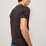 T-shirt uomo in maglia girocollo marrone K100421 170 KANGRA 