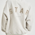 Felpa donna grigia con ricamo e cristalli GUP02716 P00241360665 GOLDEN GOOSE 