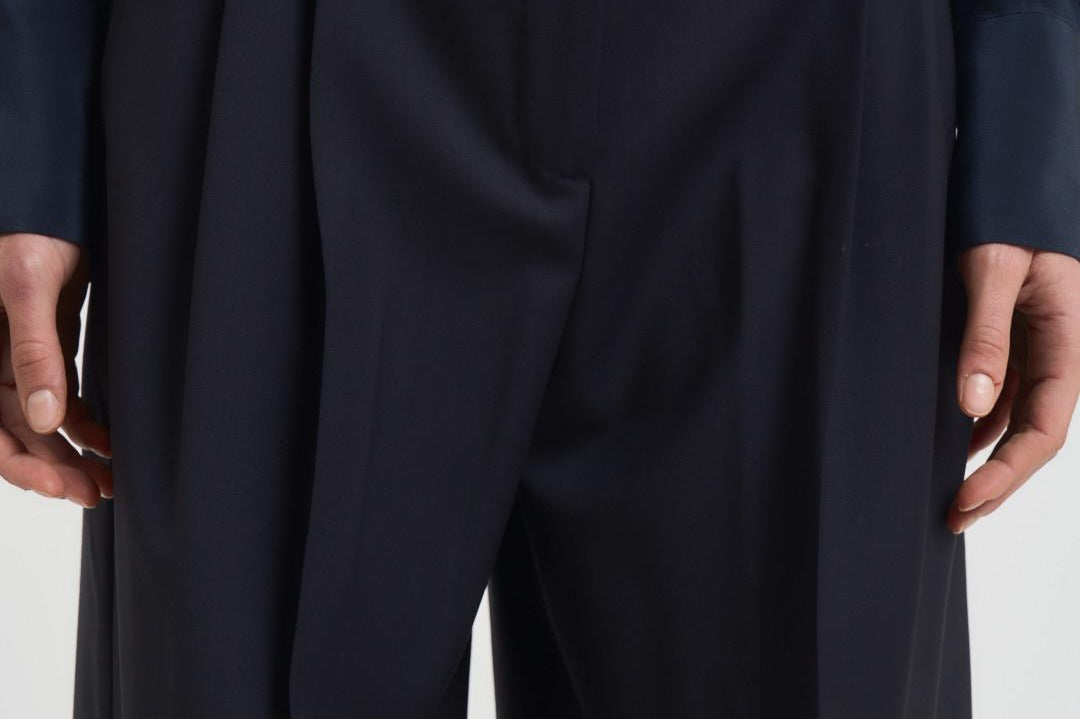 Pantalone donna a palazzo blu BERGAMO 008 MAX MARA STUDIO 