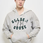 Felpa uomo con cappuccio grigia GUP02170 P00186160583 GOLDEN GOOSE 