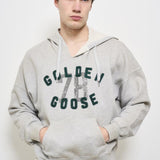 Felpa uomo con cappuccio grigia GUP02170 P00186160583 GOLDEN GOOSE 